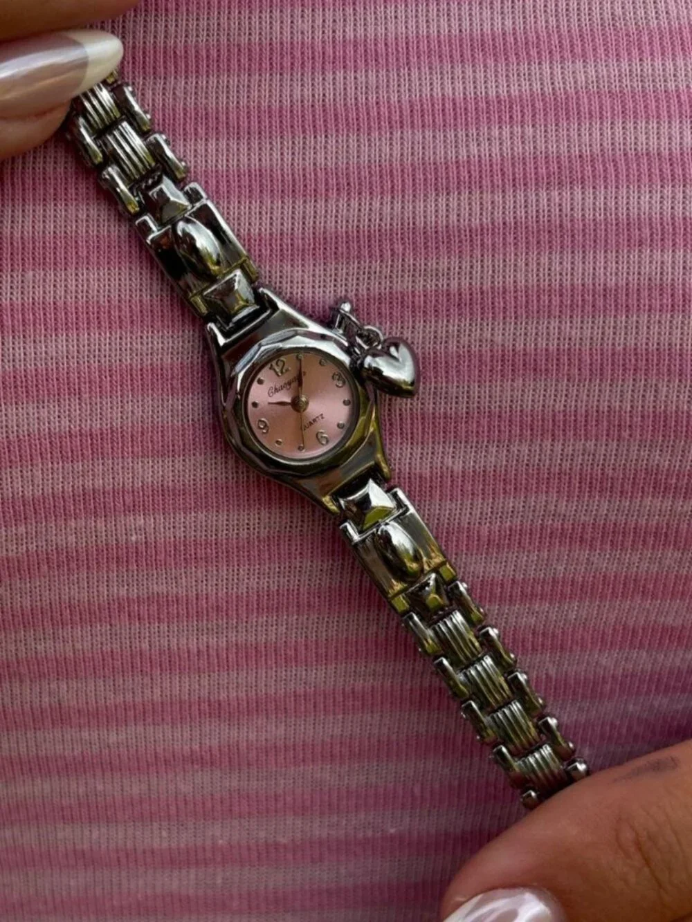Cute Preppy Silver Heart Dial Watch Preppy Y2K OS